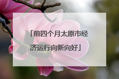 前四个月太原市经济运行向新向好