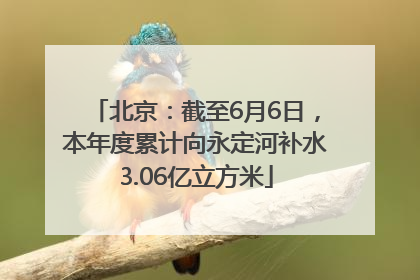 北京：截至6月6日，本年度累计向永定河补水3.06亿立方米