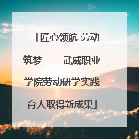 匠心领航 劳动筑梦——武威职业学院劳动研学实践育人取得新成果