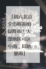 周六北京全市将迎明显降雨！大部地区可达中雨，局地暴雨