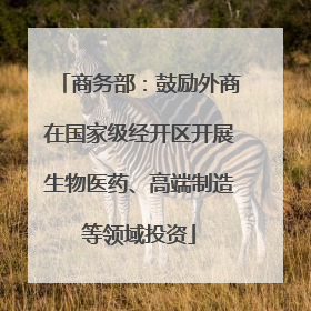 商务部：鼓励外商在国家级经开区开展生物医药、高端制造等领域投资