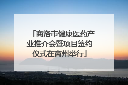 商洛市健康医药产业推介会暨项目签约仪式在商州举行