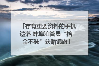 存有重要资料的手机遗落 蚌埠泊管员“拾金不昧”获赠锦旗