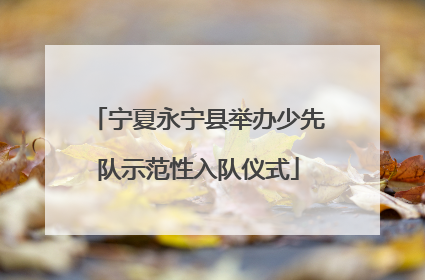 宁夏永宁县举办少先队示范性入队仪式