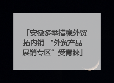 安徽多举措稳外贸拓内销 “外贸产品展销专区”受青睐