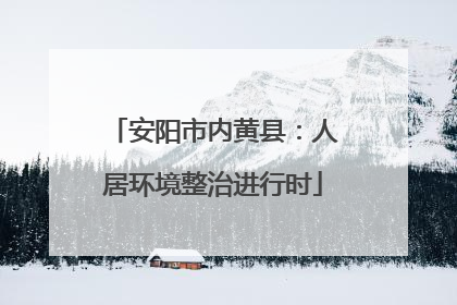 安阳市内黄县：人居环境整治进行时
