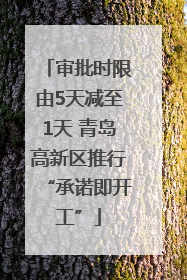 审批时限由5天减至1天 青岛高新区推行“承诺即开工”