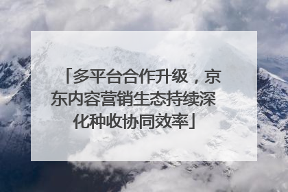 多平台合作升级，京东内容营销生态持续深化种收协同效率