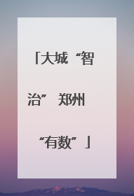 大城“智治” 郑州“有数”