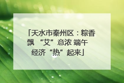 天水市秦州区：粽香飘 “艾”意浓 端午经济“热”起来