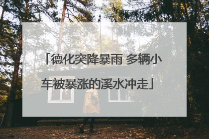 德化突降暴雨 多辆小车被暴涨的溪水冲走