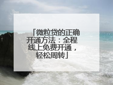 微粒贷的正确开通方法：全程线上免费开通，轻松周转