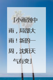 小雨到中雨，局部大雨！新的一周，沈阳天气有变