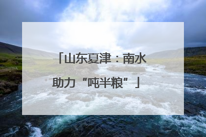 山东夏津：南水助力“吨半粮”