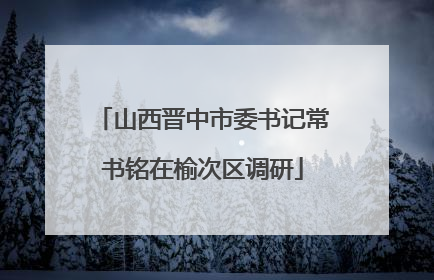 山西晋中市委书记常书铭在榆次区调研