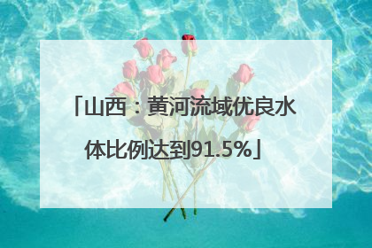 山西：黄河流域优良水体比例达到91.5%
