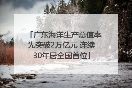 广东海洋生产总值率先突破2万亿元 连续30年居全国首位