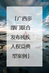 广西多部门联合发布残疾人权益典型案例