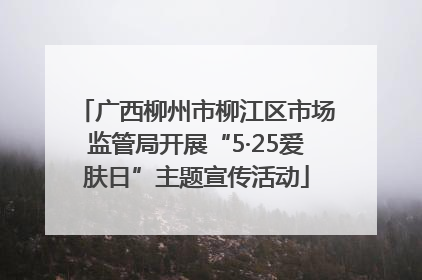 广西柳州市柳江区市场监管局开展“5·25爱肤日”主题宣传活动