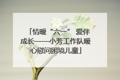 情暖“六一” 爱伴成长——小芳工作队暖心慰问困境儿童