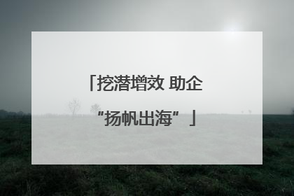 挖潜增效 助企“扬帆出海”