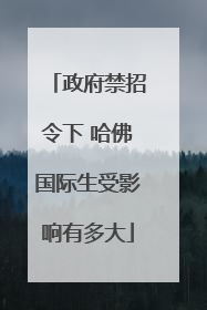 政府禁招令下 哈佛国际生受影响有多大