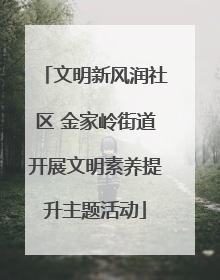 文明新风润社区 金家岭街道开展文明素养提升主题活动