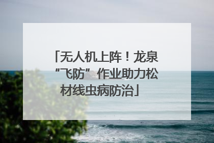 无人机上阵！龙泉“飞防”作业助力松材线虫病防治