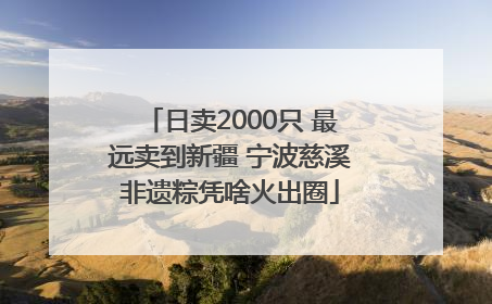 日卖2000只 最远卖到新疆 宁波慈溪非遗粽凭啥火出圈