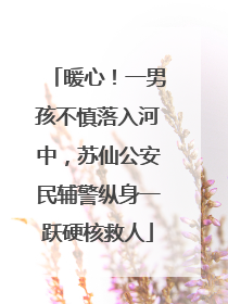暖心！一男孩不慎落入河中，苏仙公安民辅警纵身一跃硬核救人