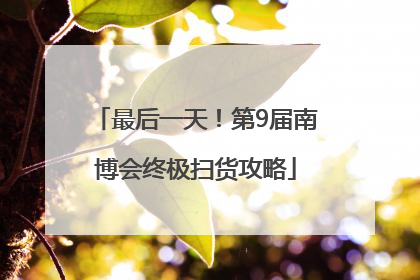 最后一天！第9届南博会终极扫货攻略