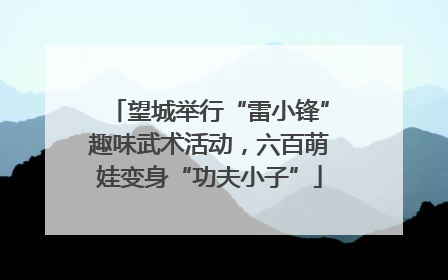 望城举行“雷小锋”趣味武术活动，六百萌娃变身“功夫小子”