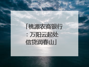 桃源农商银行：万阳云起处 信贷润春山