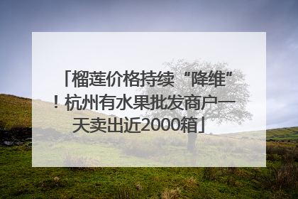榴莲价格持续“降维”！杭州有水果批发商户一天卖出近2000箱