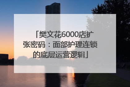 樊文花6000店扩张密码：面部护理连锁的底层运营逻辑
