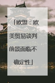 欧盟：欧美贸易谈判前景面临不确定性