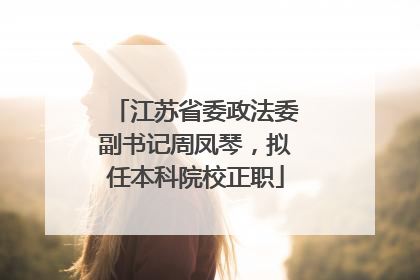 江苏省委政法委副书记周凤琴，拟任本科院校正职