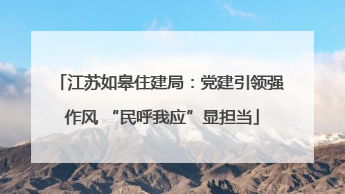 江苏如皋住建局：党建引领强作风 “民呼我应”显担当