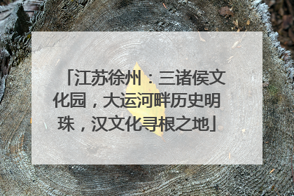 江苏徐州：三诸侯文化园，大运河畔历史明珠，汉文化寻根之地