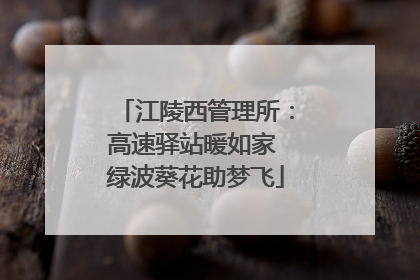 江陵西管理所：高速驿站暖如家 绿波葵花助梦飞