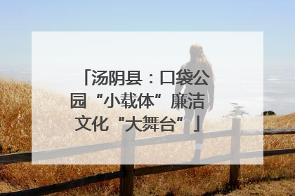 汤阴县：口袋公园“小载体”廉洁文化“大舞台”