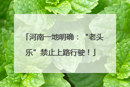 河南一地明确：“老头乐”禁止上路行驶！