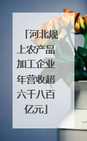河北规上农产品加工企业年营收超六千八百亿元