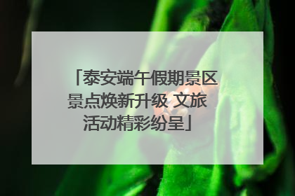 泰安端午假期景区景点焕新升级 文旅活动精彩纷呈