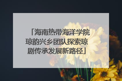 海南热带海洋学院琼韵兴乡团队探索琼剧传承发展新路径
