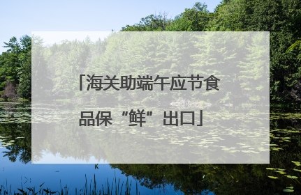 海关助端午应节食品保“鲜”出口