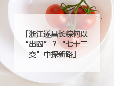 浙江遂昌长粽何以“出圈”？“七十二变”中探新路
