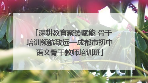 深耕教育聚势赋能 骨干培训领航致远—成都市初中语文骨干教师培训班