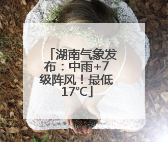 湖南气象发布：中雨+7级阵风！最低17℃