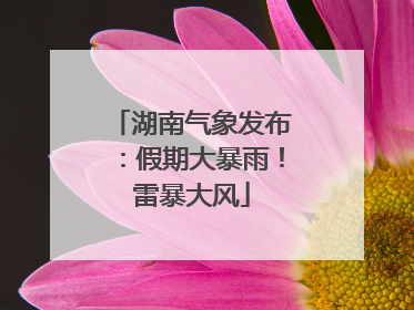 湖南气象发布：假期大暴雨！雷暴大风